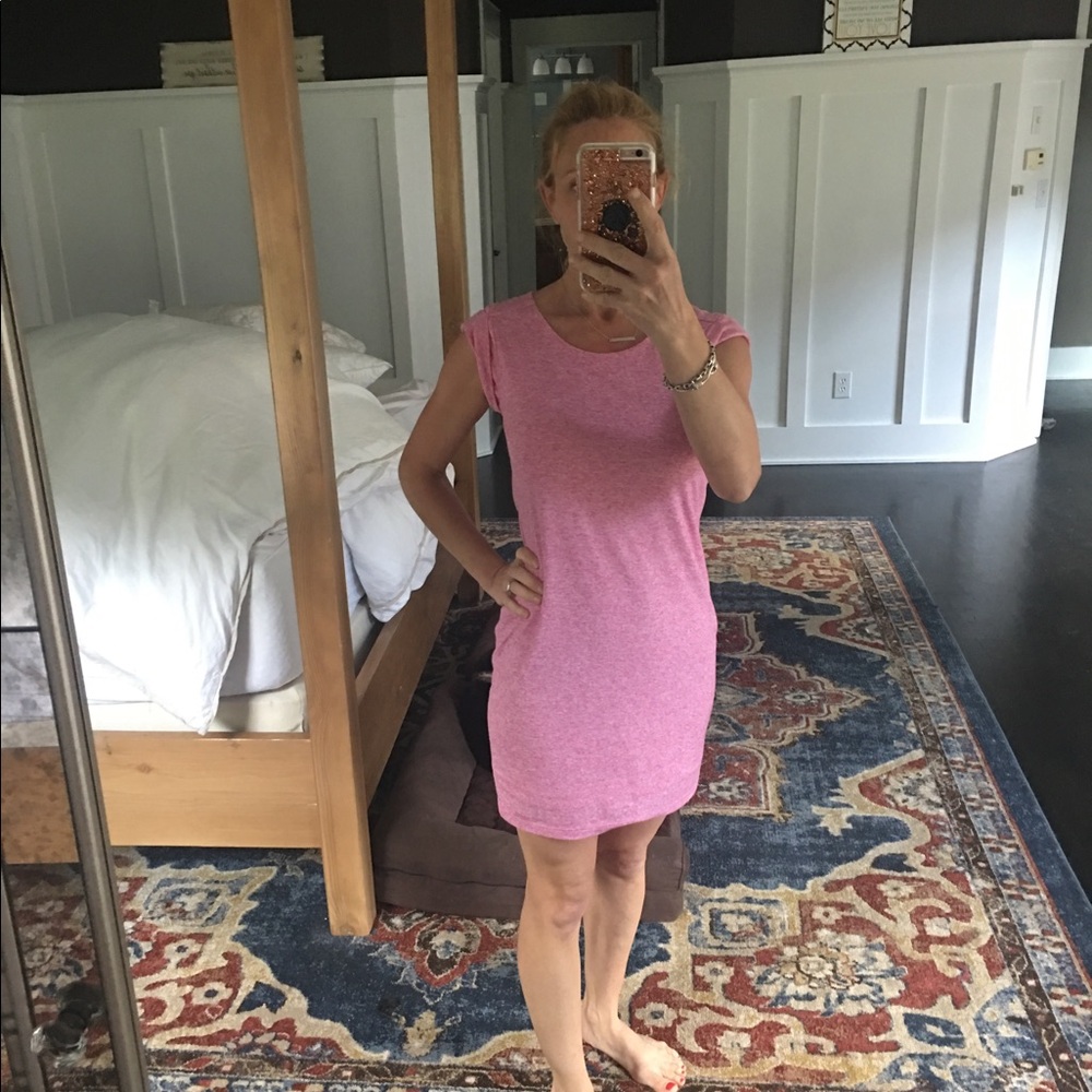 Athleta pink heather tee shirt dress